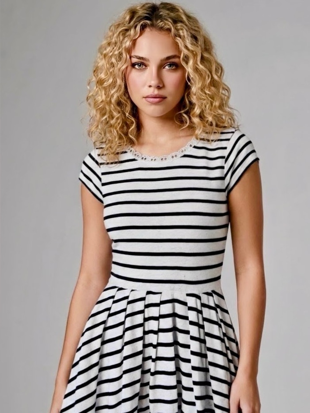Free People Reversible Striped Babydoll Top Linen Blend Two-Way Tunic XS